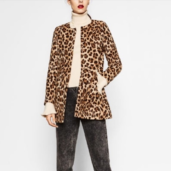 Zara Jackets & Blazers - NWOT Zara Animal Print Frock Coat